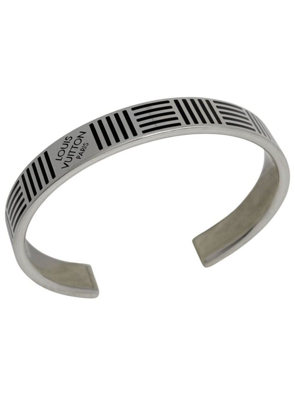 Louis Vuitton Jonck Damier Color Bangle Bracelet Metal Silver
